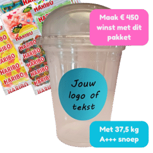 150 te vullen snoepbekers crowdfunding