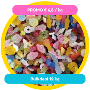 Voordeelbundel 12 kg snoep in bulk – goedkoper per kg (6,80/kg)